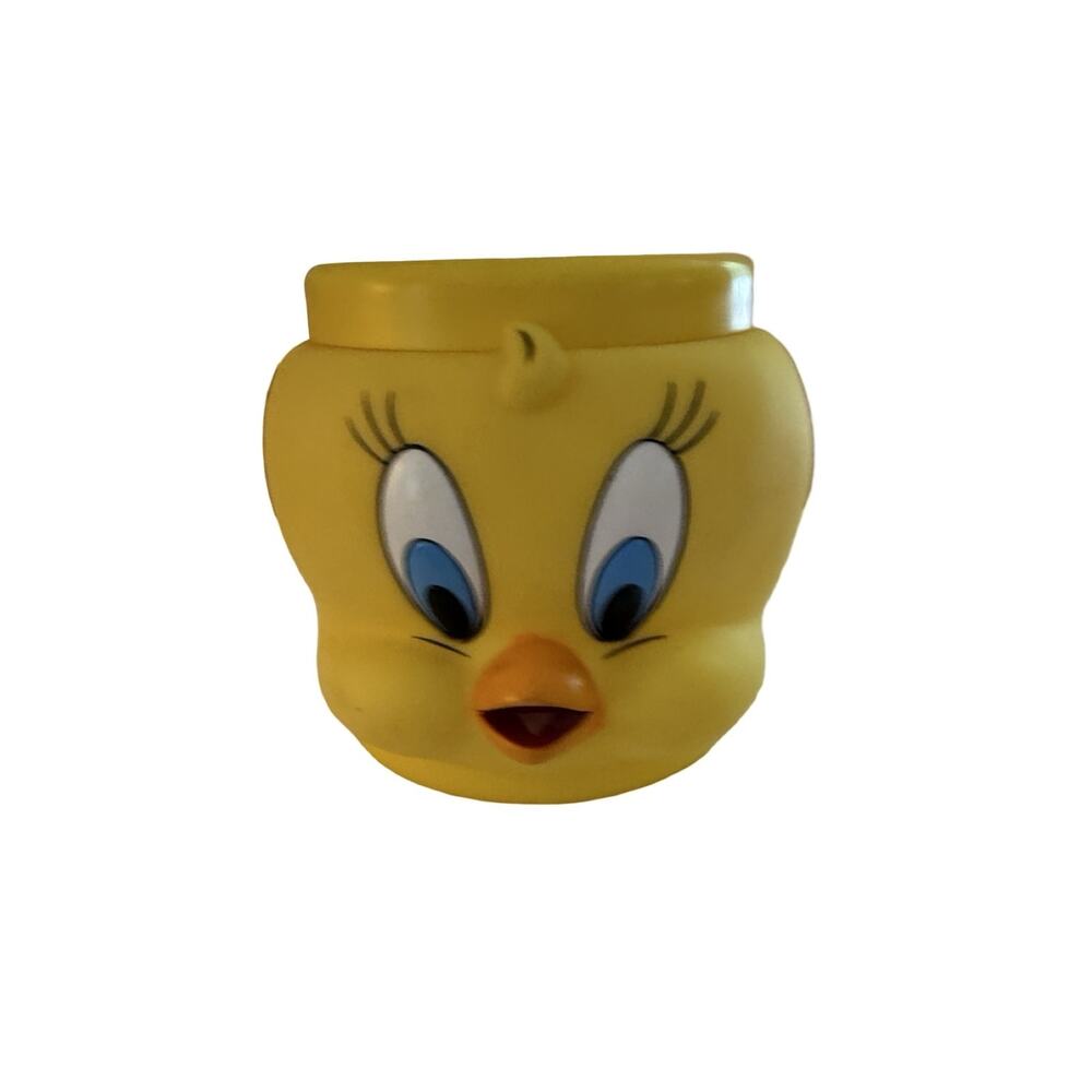 Vintage 1992 Tweety Bird Plastic Mug Cup Warner Bros Applause Yellow Character